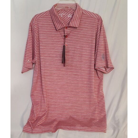 NWT Antigua Men's Large Golf Red Striped Polo Shirt - Picture 1 of 11